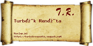 Turbók Renáta névjegykártya